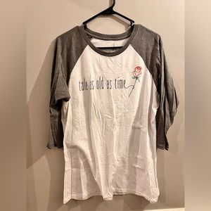 Disney Parks Beauty and the Beast Tale as Old as Time raglan baseball tee 3/4
